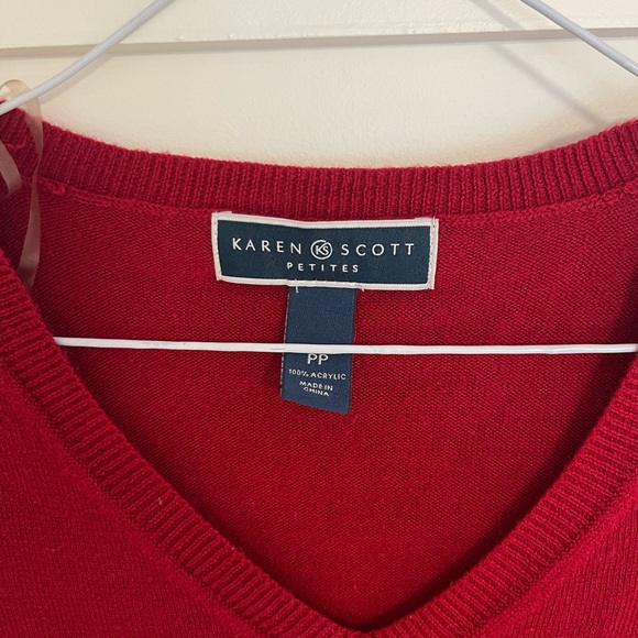 Comfortable, Stylish Red Sweater by Karen Scott - Picture 3 of 4